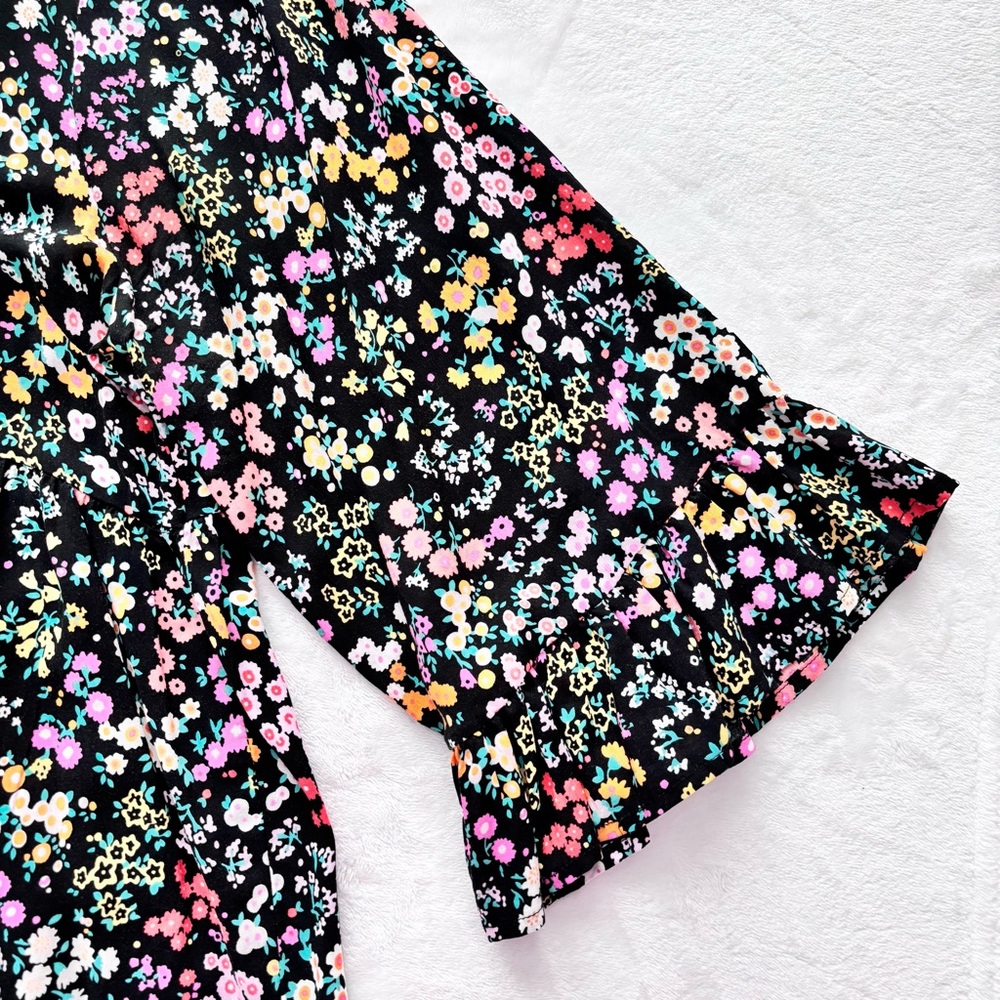 CHRISTIAN SIRIANO Boho 3/4 Sleeve Floral Tunic Top--EUC--M - Picture 10 of 16